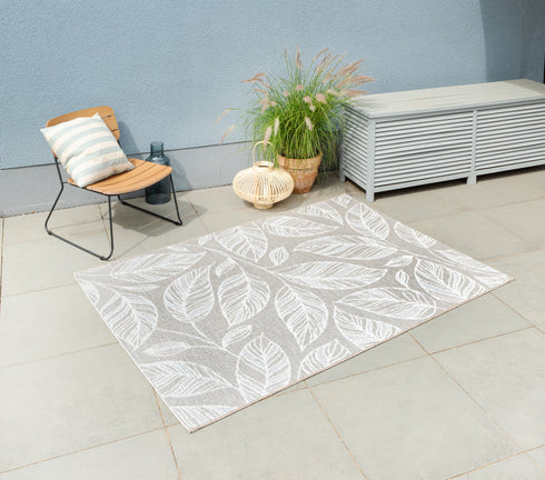 Outdoor Teppich | Für Drinnen und Draußen | UV-Beständig | Sisal ähnlich | Anthrazit Rund